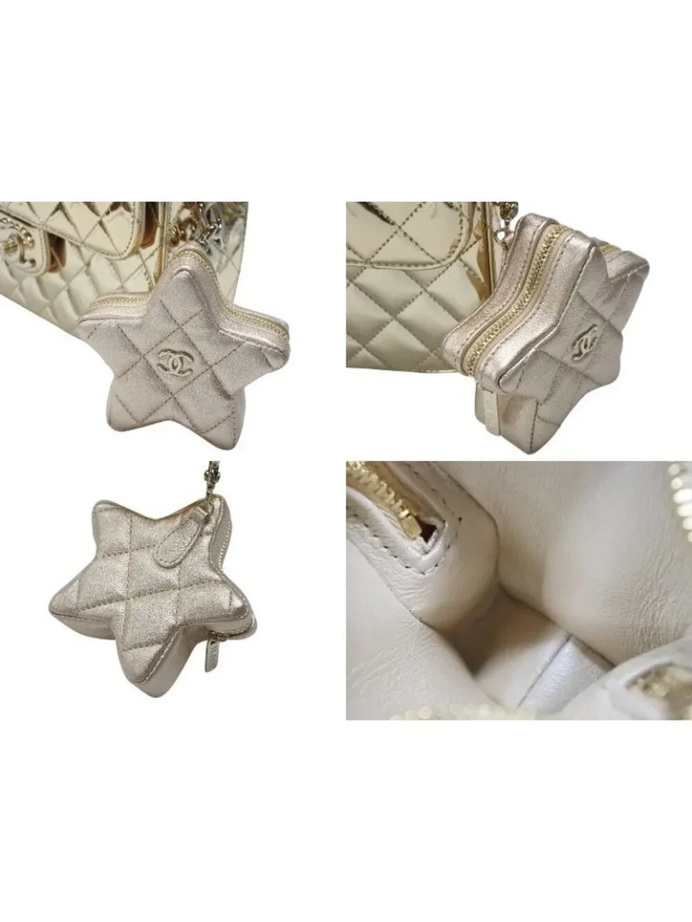 Chanel Quilted Patent Leather Chain Backpack Gold Random Plate